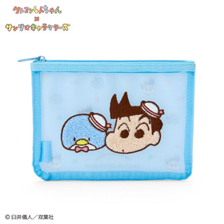 กระเป๋า Crayon Shinchan x Sanrio Characters Mesh Pouch แบบ Kazama Kun x Tuxedo Sam ขนาด 20 x 14.5 x 1 ซม.