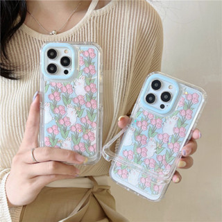 สอบถามก่อนกดสั่ง เคสใส เคสดอกไม้ ขาตั้ง กระต่าย เคสกระต่าย ทิวลิป เคสตั้งได้ นิ่ม เคสโทรศัพท์ สีฟ้า ยางนิ่ม เคสทิวลิป