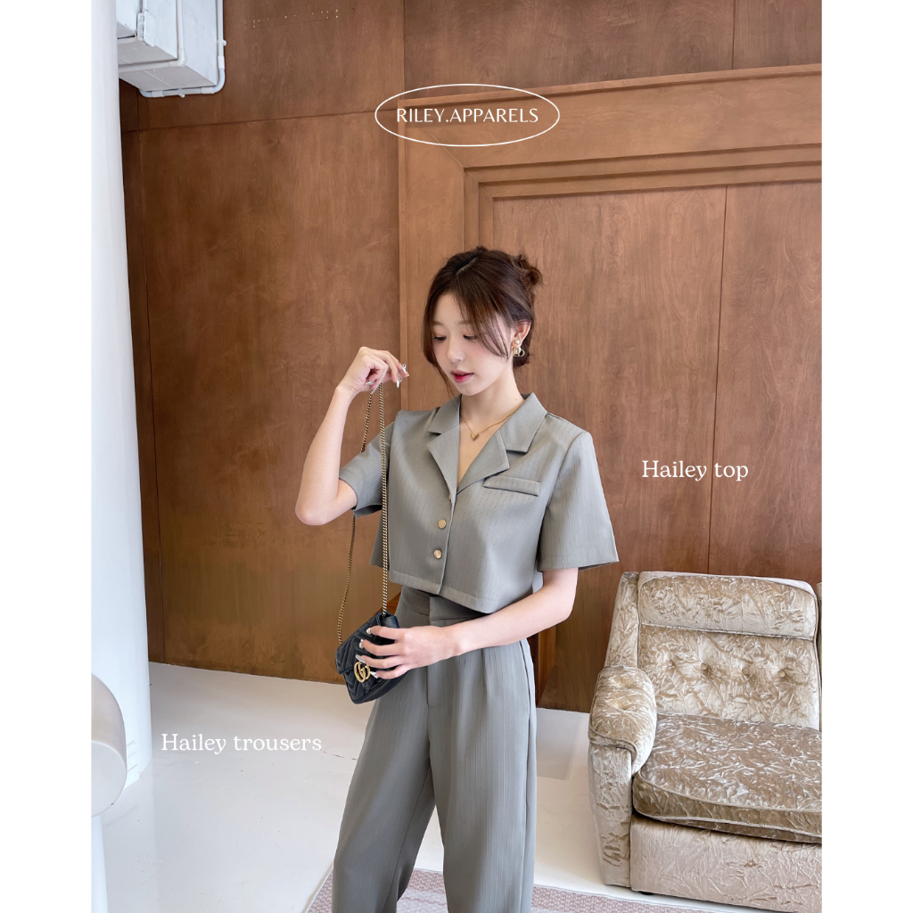 Riley.apparels - Hailey Top 9072 (ได้เฉพาะเสื้อ) มีฟองน้ำซับบ่าติดกระดุมเข้าออกเองได้