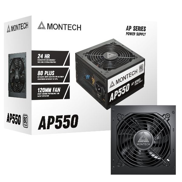 POWER SUPPLY MONTECH AP 550W - 550W 80 PLUS (Black) (ATX)