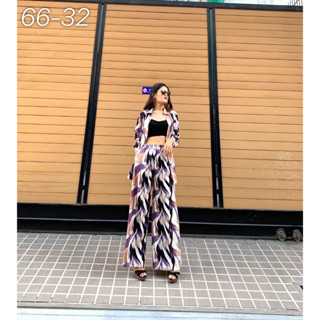 PNP66-32# งานหรู!!! มาเป็นเซ็ท ผ้าอิตาลี​ เท่ห์มาก  ใส่ได้ตั้งแต่สาวไซด์เล็กยันสาว Over size