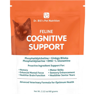 Dr. Bills Feline Cognitive Support อาหารเสริมแมว บำรุงสมอง ระบบประสาท การตอบสนอง เสริมความจำ ปรับอารมณ์สมดุลอารมณ์