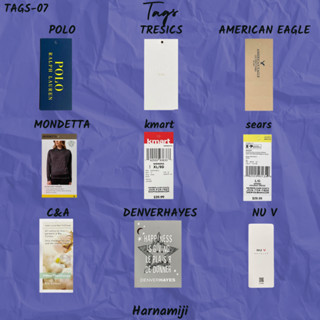 🌟Tags-07🌟 ป้ายห้อย ป้ายกระดาษ  POLO,TRESICS,AMERICAN EAGLE,MONDETTA,kmart,sears,C&amp;A,DENVER,Nu V