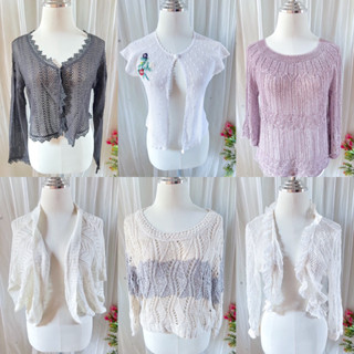 เสื้อถักไหมพรม โครเชต์ มือสอง 30-60 ชุดที่ 4