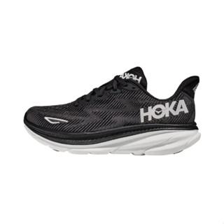 HOKA ONE ONE Clifton 9 Black and white gentleman Woman ของแท้ 100 % style รองเท้าแตะ