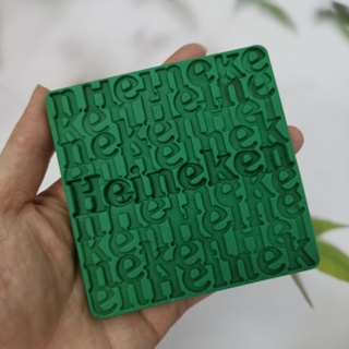 ที่รองแก้วHeineken แบบยางหยอด เก๋ๆด้วยลายอักษร พรีเมียม​แบรนด์​แท้ ของมือสอง พร้อมส่ง