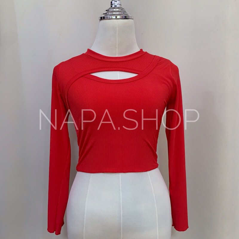 Napa.Shop🌷เสื้อแขนยาว ดีเทลตรงโชว์อกเนื้อผ้านิ่มๆ