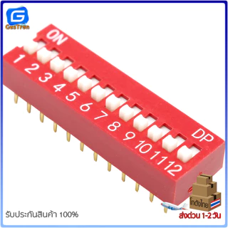 DIP switch ดิฟสวิทช์ 2.54 mm 1P/2P/3P/4P/6P/8P/10P/12P