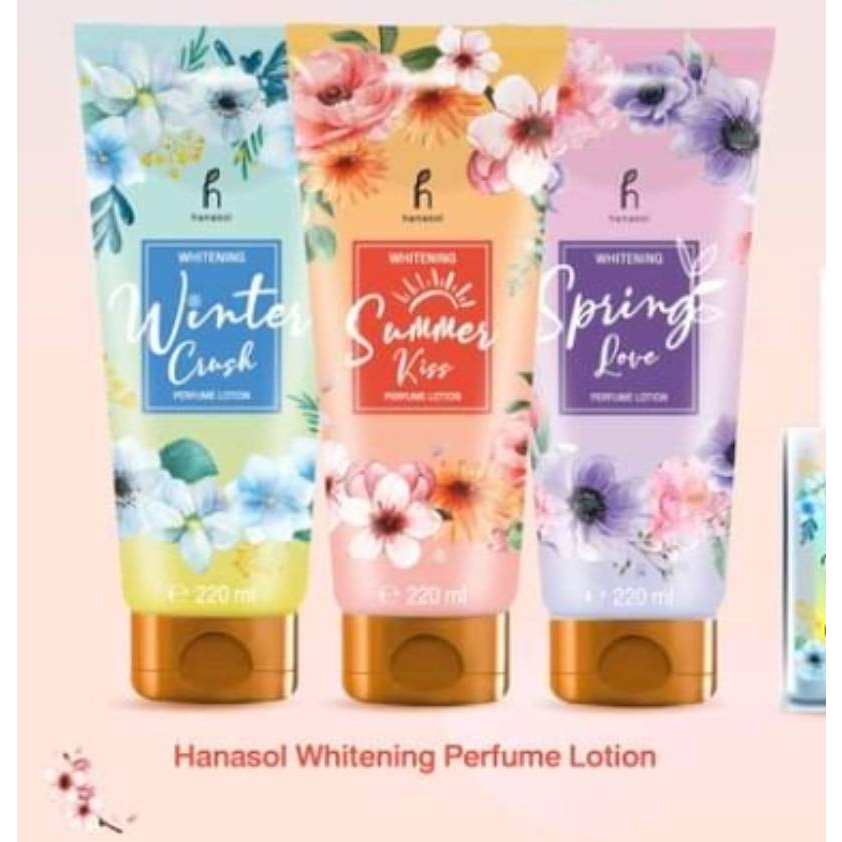 Hanasol Whitening Perfume Lotion  โลชั่นน้ำหอม 3 กลิ่น 3 สไตล์ 220 ml.