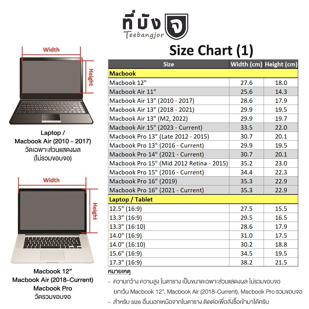 [13.3" (16:10) สีดำ] Teebangjor Black Privacy Filter ฟิล์มกันเผือก แผ่นจอกรองแสง กันการแอบมอง แผ่นบังจอ ฟิล์มกันเสือก
