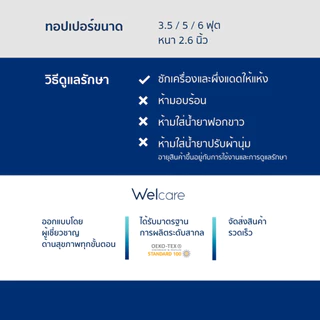 [Official] Welcare ท็อปเปอร์ สุขภาพ Premium SoftGel สัมผัสนุ่ม ฟู ระดับพรีเมี่ยม ระบายอากาศได้ดี
