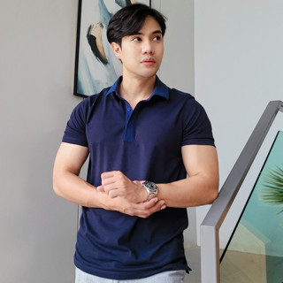 (Devin) เสื้อโปโลแขนสั้น ดีไซน์เรียบหรูสุภาพ Well-Designed with short sleeve Polo Shirt