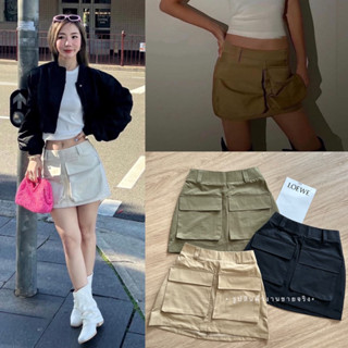 (VL) Pocket nylon skirt 🧃🍭 กระโปรงคาร์โก้ สุดน่ารัก ดีเทลสวยปังสุดๆ เนื้อผ้าไนลอน เนื้ิอดีมากๆ งานไม่บางเลยนะค่า