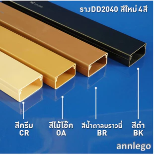 รางเก็บสายไฟ สีขาว สีน้ำตาล สีครีม สีดำ ยี่ห้อ PRI รุ่น DD (PRI Type DD) ยาว 1 เมตร
