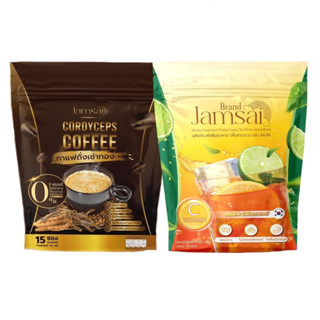 แจ่มใส กาแฟถั่งเช่าทอง JAMSAI Coffee / แจ่มใสชามะนาว Lemon Tea