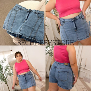 “CHERRY JEANS SKIRT” (350.-) เอว38-44” กางเกงกระโปรงยีนส์