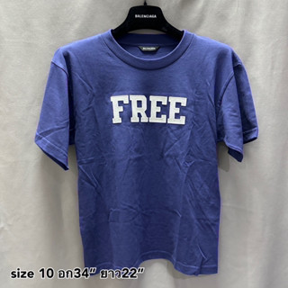 Balenciaga T-shirt Free tee เสื้อยืด ของแท้ แขนสั้น บาเลนเซ๊ยก้า แบรนด์เนม เด็กโต ผู้หญิง ตัวเล็กใส่ได้