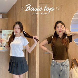 Basic Top ♡  เสื้อครอปทรง baby tee ผ้านุ่มใส่สบายมากกก