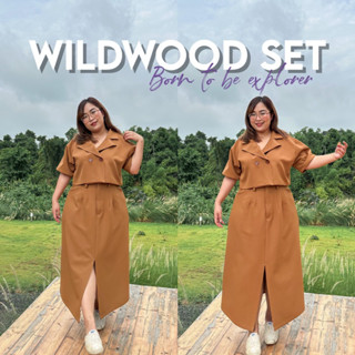 (pre-order) Staycheapness | Wildwood Set สูทครอป2กระดุม+กระโปรงเอบานยาว🪵🌲แจ้งสีทางแชทไม่แจ้งตัดน้ำตาลในแบบ🤎