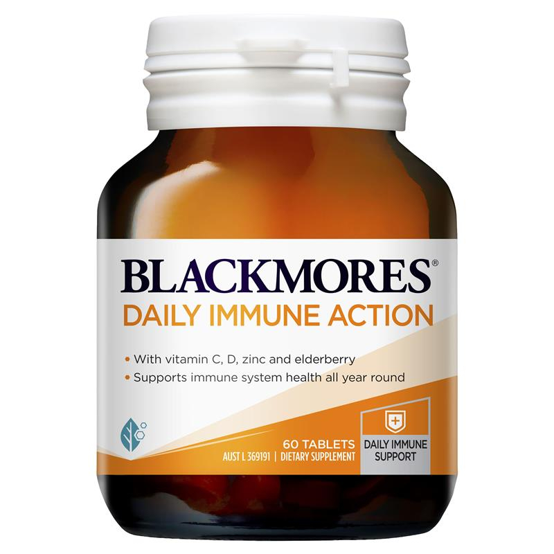Blackmores Daily Immune Action Vitamin C, D &amp; Zinc 60 Tablets