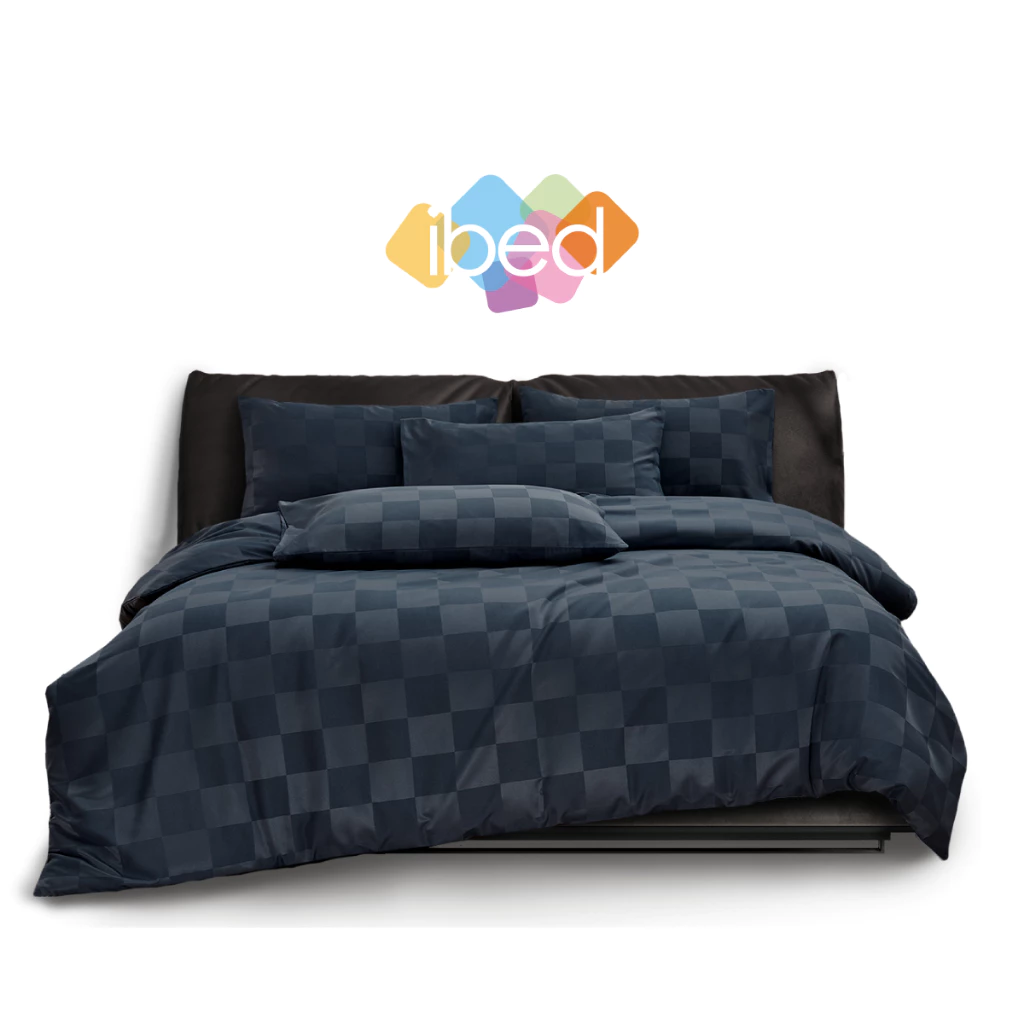 ibed ชุดผ้าปูที่นอนทอลายครบเซ็ท Softex Satin (ทอลายตาราง) 3.5 ฟุต,5 ฟุต,6 ฟุต - CHECKERD COLLECTION thumbnail 3