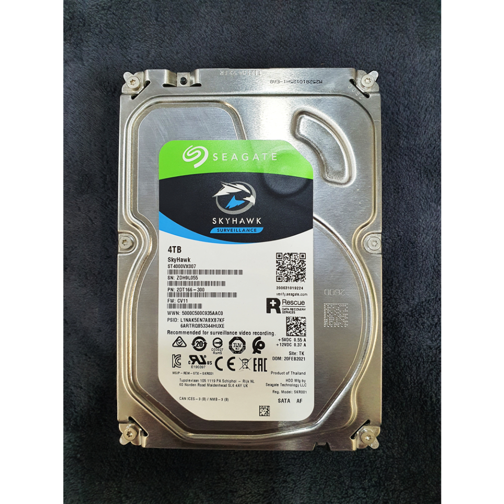 HDD 4TB (ฮาร์ดดิสก์ 3.5)  Seagate skyhawk(st4000vx007) (สินค้ามือ2 ประกันเหลือ)
