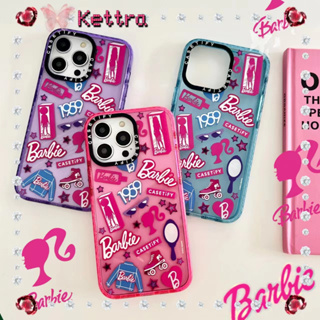 💜Kettra💜การ์ตูน Barbie doll สีชมพู โปร่งแสง หวานสวย iPhone 11 14 pro max ป้องกันการหล่น ขอบเต็ม case for iPhone 12 13