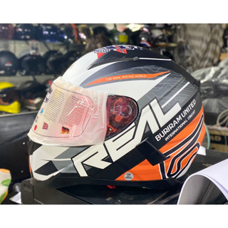 หมวกกันน็อคเต็มใบ REAL BURIRAM II 2019 สีดำ-ส้ม (พื้นด้าน)