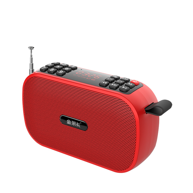 ลำโพงวิทยุ เครื่องเล่นเสียงวิทยุ FM รองรับ USB Bluetooth TF AUX มัลติฟังก์ชั่นสีแดง ห่อสวย ฟัง สวดมนต์ เทศนา ราคา ถูกที่สุด ดีลบีเคเค แกลเลอรีภาพที่ 8