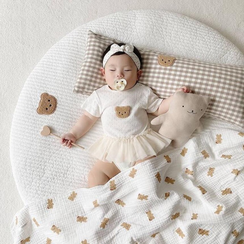 หมอนข้างเด็ก หมอนข้างพี่หมีลายสก็อต ใช้หนุน กอดก่าย ดันหลัง จัดท่านอนเด็ก - รูปที่ 2