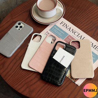 EPMMJ เคสไอโฟนมีช่องใส่บัตร เคสโทรศัพท์หนัง ใช้กับ iPhone 11 12 13 14 Pro max เคสโทรศัพท์สีทึบ