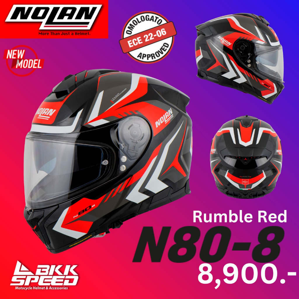 Nolan N80-8 Rumble Red (59) หมวก sport touring มีแว่น2 ชั้น