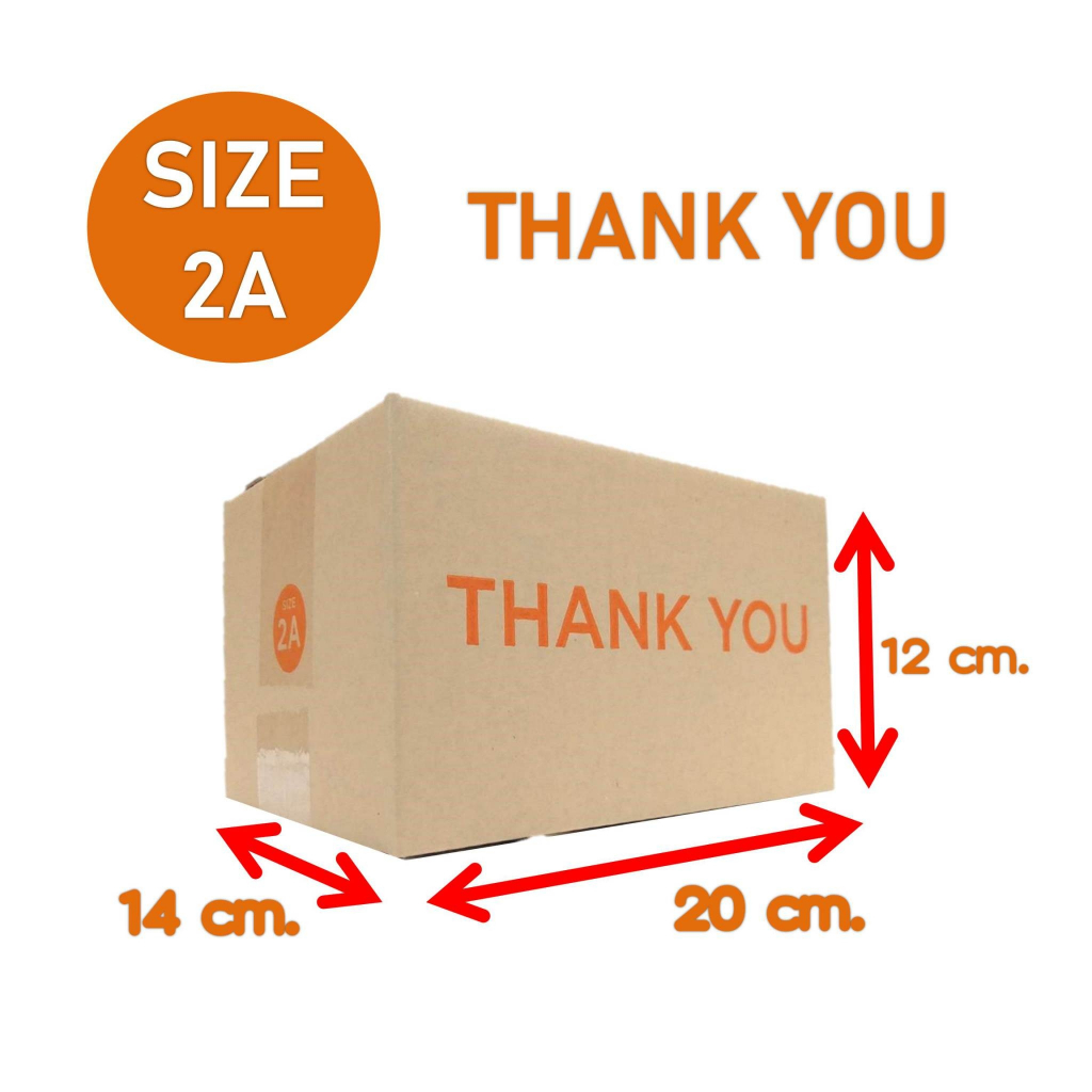 กล่องพัสดุ กล่องไปรษณีย์ กล่อง ปณ 2A แพ็คละ 20ใบ กระดาษลายThank youหนา ลายน่ารักเป็นเอกลักษณ์