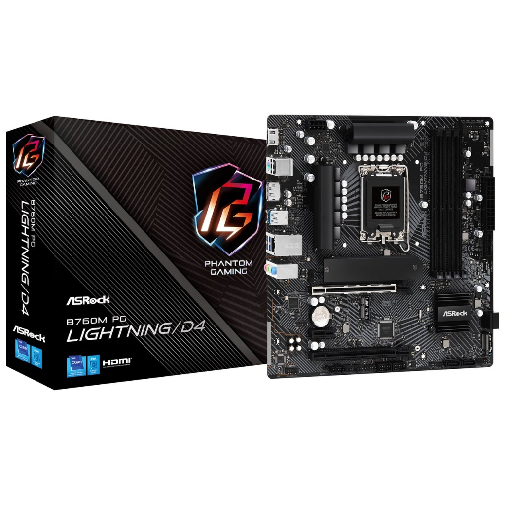 MAINBOARD ASROCK B760M PG LIGHTNING/D4 (SOCKET LGA 1700)