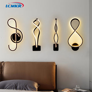 ⚡️มีของพร้อมส่ง⚡️LCMKR Music Wall Lamp โคมไฟผนัง โคมไฟอ่านหนังสือ  โคมไฟติดผนังโน้ตสีดำ โคมไฟ LED ติดผนังสำหรับตกแต่งบ้า