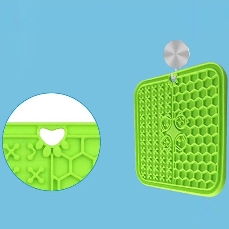 ซิลิโคนเลียสัตว์เลี้ยงสุนัข Lick Pad Bath เนยถั่วลิสงกินช้าเลีย  ให้อาหารสุนัขเลีย Mat - รูปที่ 3