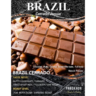 Pangkhon Coffee Roaster เมล็ดกาแฟคั่ว Brazil Cerrado jaguar Natural Pulped Natural Process เมล็ดกาแฟบราซิลคุณภาพสูง