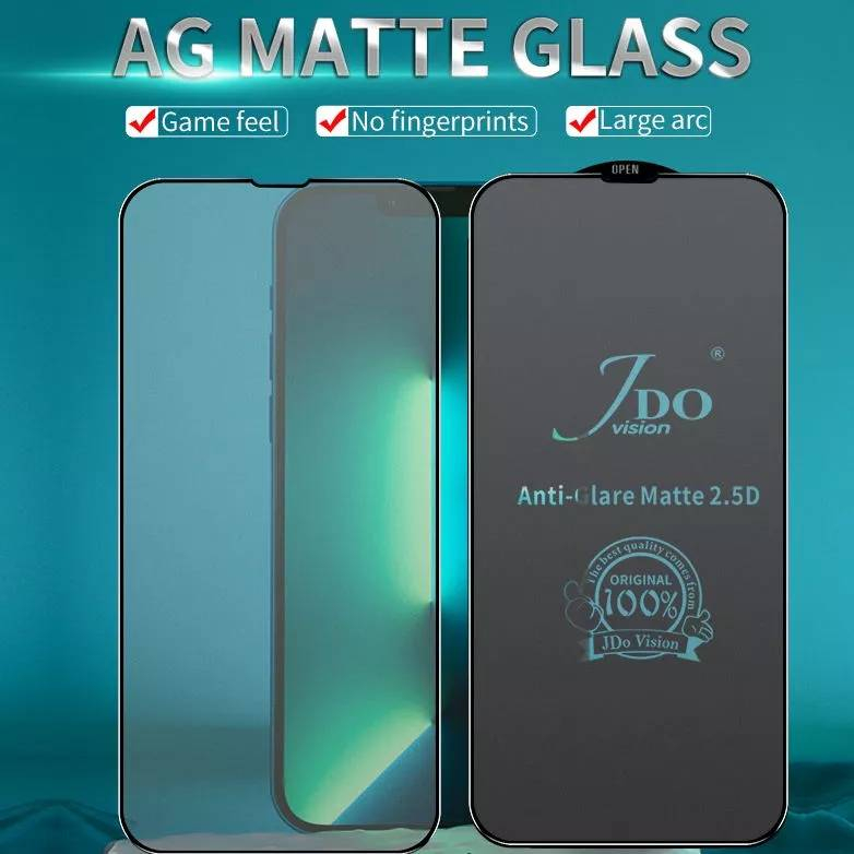 AG ฟิล์มกระจกด้านเต็มจอ สำหรับIPHONE 15 15Pro 15Plus 15Promax ฟิลม์กระจกนิรภัย JDO filmAG MATTE