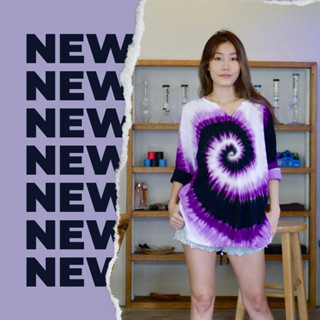 มาใหม่ เสื้อสปันเรย่อนยอดฮิต สีขาวม่วง สวยมาก ผ้านุ่ม ใส่สบายเหมือนเดิม รหัส R21