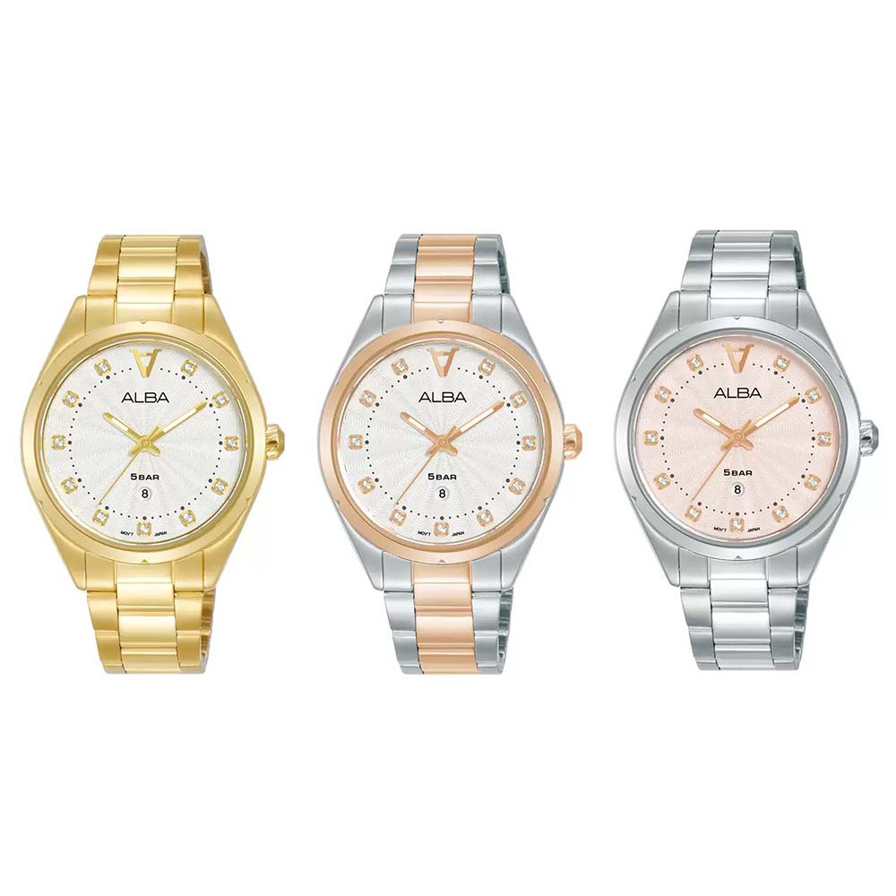 ALBA นาฬิกาข้อมือผู้หญิง สายสแตนเลส รุ่น AH7BP,AH7BP4X,AH7BP6X,AH7BP7X