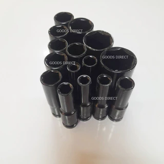 ลูกบ็อกยาว ลูกบล็อก6เหลี่ยม บ็อกถอดล้อ 1/2" (4หุน) สีดำ ขนาด8-32มม.