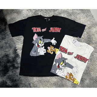 เสื้อยืด Oversize ดำ&amp;ขาว Tom&amp;Jerry