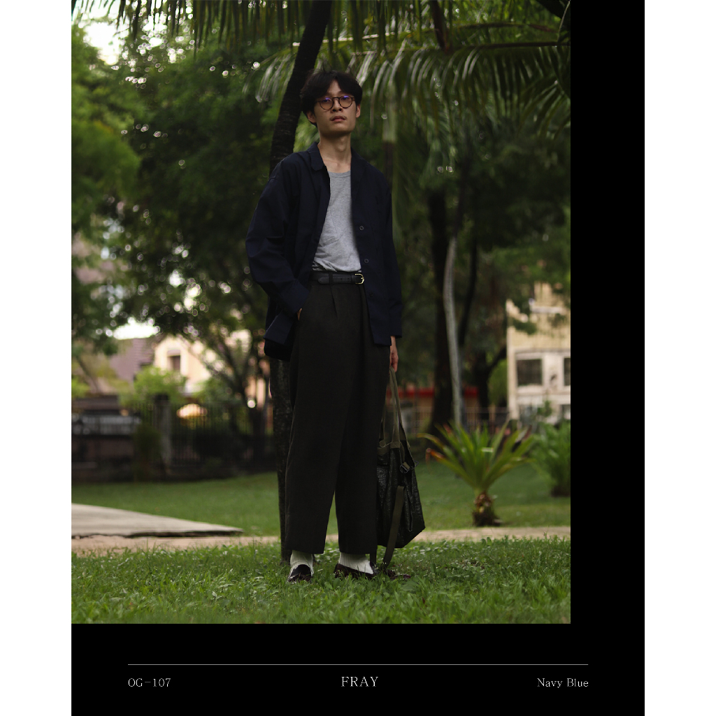 Fray fatique jacket (Og-107) navy blue แจ็คเก็ตทหาร สีกรม