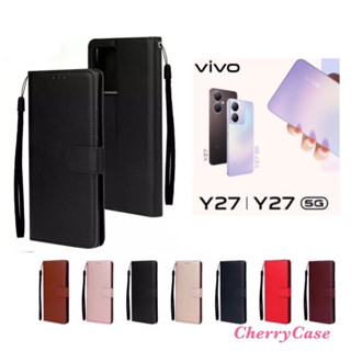 เคสหนังฝาพับ Vivo Y27/Y27 5G มีช่องใส่นามบัตร