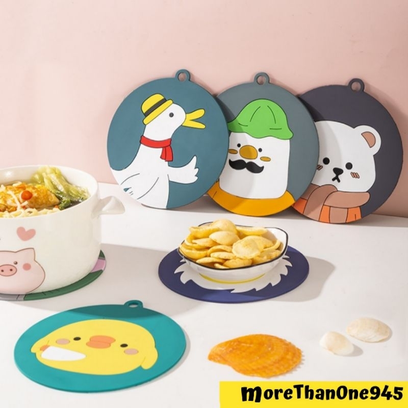 ซิลิโคนรองหม้อ รองแก้ว ใช้เป็นแผ่นจับกันความร้อน ป้องกันความร้อนบนโต๊ะ