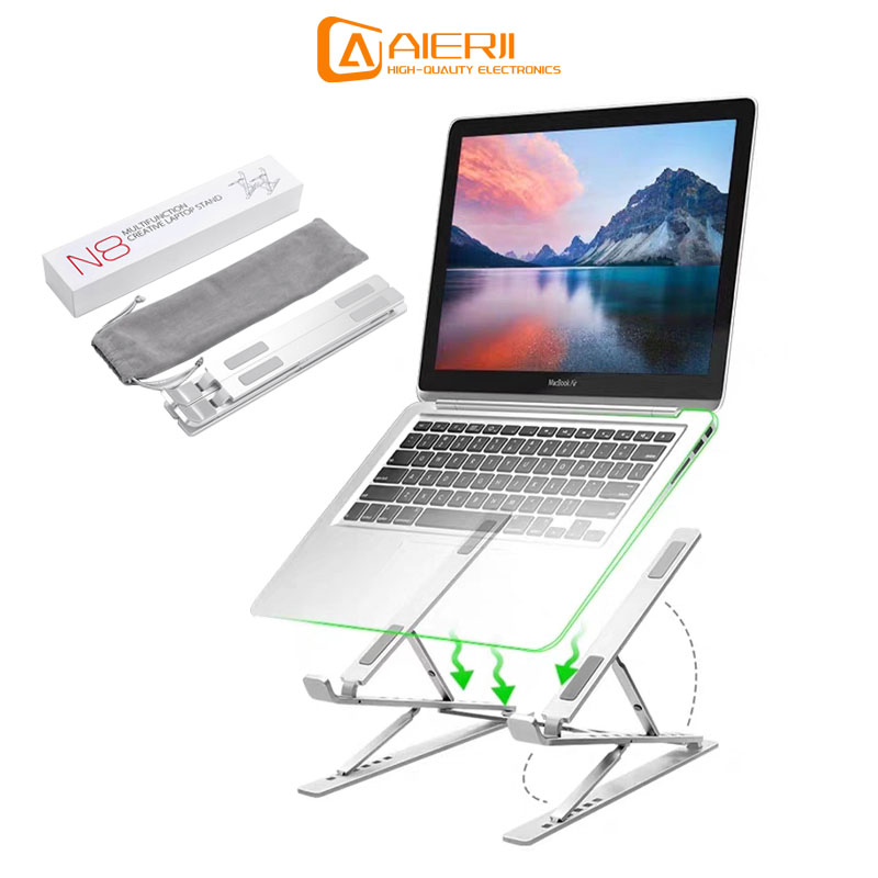 แท่นวางโน๊ตบุ๊ค ขาตั้งโน๊ตบุ๊คพกพา Notebook Laptop Stand อลูมิเนียมอัลลอยด์ รุ่นอัพเกรด