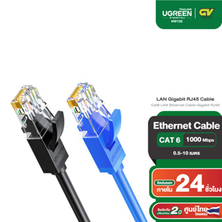 ราคาUGREEN รุ่น NW102 สายแลน Cat6 LAN Ethernet Cable Gigabit RJ45 รองรับ 1000Mbps ความยาว 50CM-10M มี 2 สี ดำ/น้ำเงิน