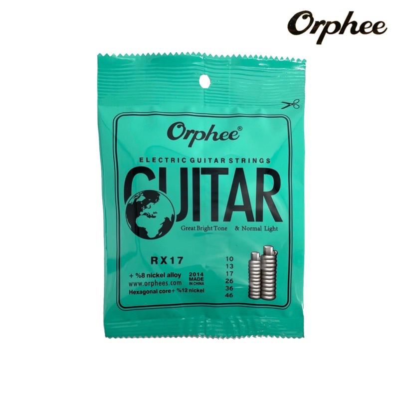 🔥สายกีต้าร์ไฟฟ้า Orphee RX17 เบอร์ 10 สายเคลือบกันสนิมของแท้ 100%🎸 แถมฟรีปิ๊กกีต้าร์ Alice 🎊