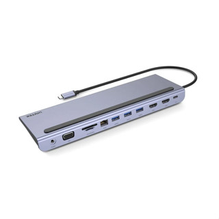 UNITEK HUB 11+ 11-in-1 USB-C Ethernet Hub with MST Triple Monitor (Dual HDMI), 100W PD, Dual Card Reader รุ่น D1022B