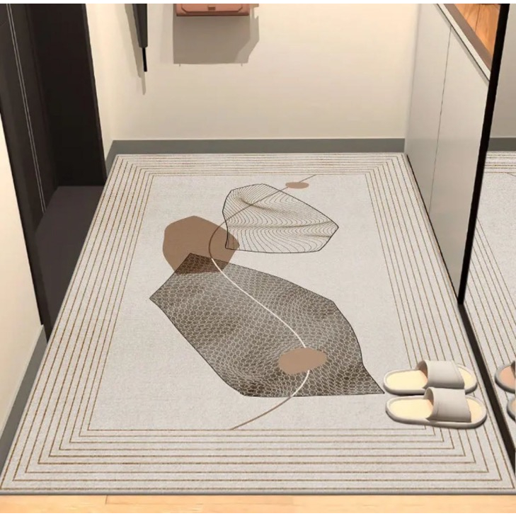พรมปูพื้น 3D ขนาดใหญ่ 160X230 CM minimal ลายไทย 6 ฟุต มีกันลื่น ราคาถูกสุด